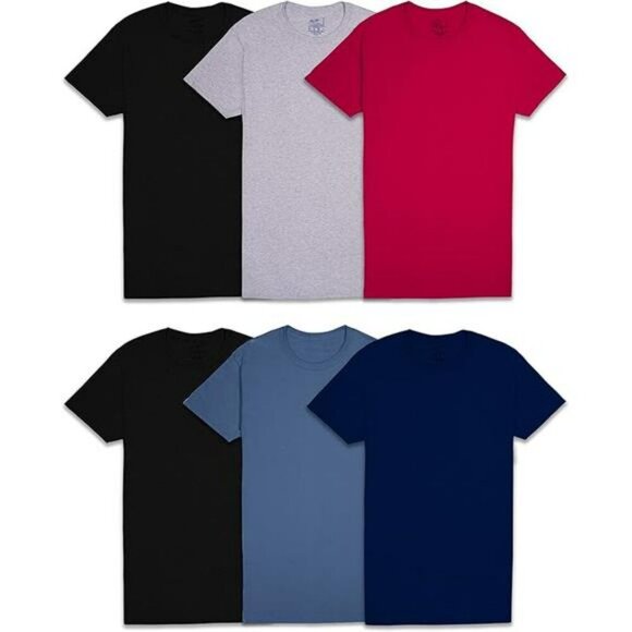 Fruit of the Loom Mens Crew T Shirts Tag Free Moisture Wicking Undershirts 6pk - Picture 7 of 7